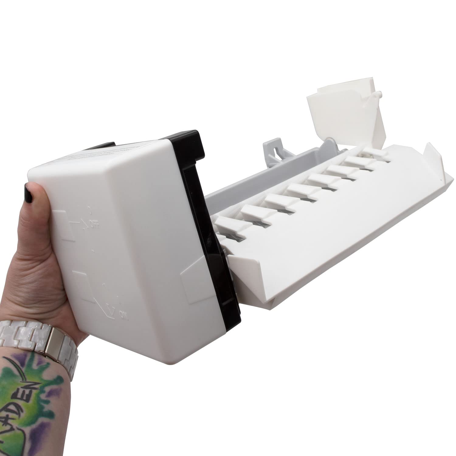 Supplying Demand 2198597 W10190960 Refrigerator Freezer 8 Cube Ice Maker Assembly Replacement Works with W10757851 Control Board Model Specific Not Universal