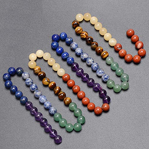 LPBeads 80Pcs Polished 10mm Round Natural Green Jade Gemstone Loose Beads with Stretch Cord for Jewelry Making Bracelets
