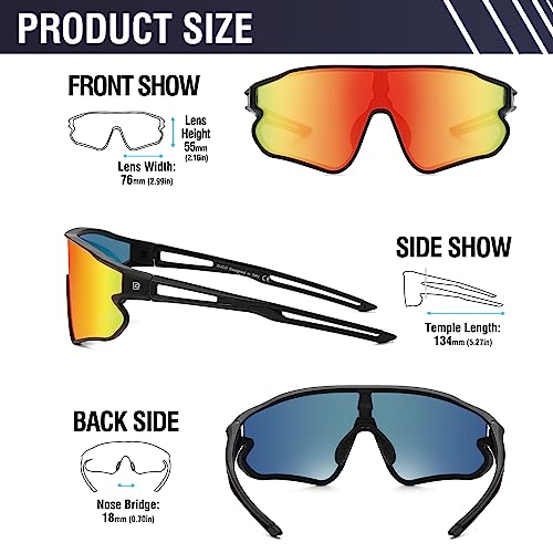 DUCO Sports Polarized Sunglasses for Men Women Running Sunglasses Fishing Cycling Baseball Glasses UV400 Protection DC0023