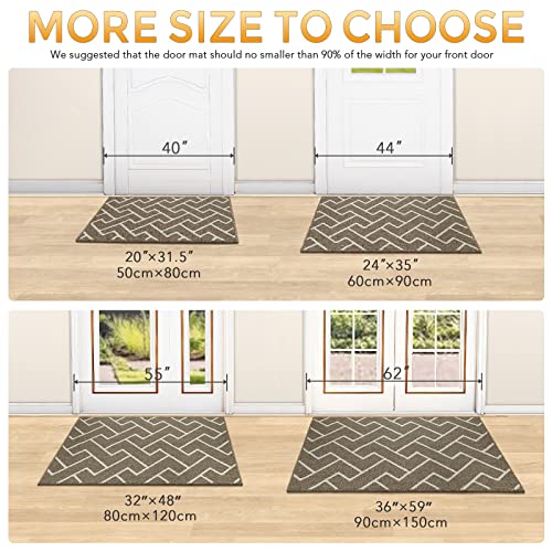 hicorfe Hallway Runner Rug,20"x59" Durable Front Back Door Mat,Non Slip Rubber Backing,Low-Profile Absorbent Entrance Washable Floor Runner Mat Entryway,Hallway,Laundry,Patio(Navy Blue)