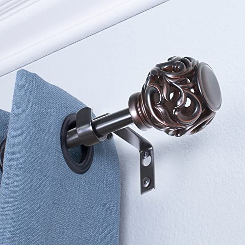 Kensignton 5/8" Curtain Rod Set 28-48" Oiled Bronze