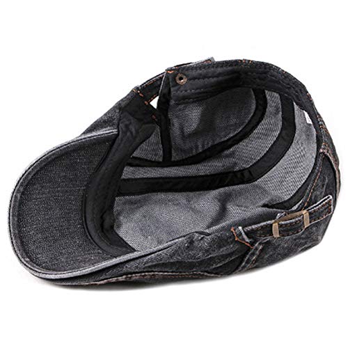 Men's Denim Newsboy Flat Cap Gatsby Ivy Cabbie Hat Driving Cap