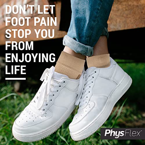 PhysFlex Compression Socks for Plantar Fasciitis, Achilles Tendonitis Relief - (1 Pair) Ankle Compression Sleeve for Heel Spurs, Foot Swelling & Fatigue - Arch Support Brace for Everyday Use