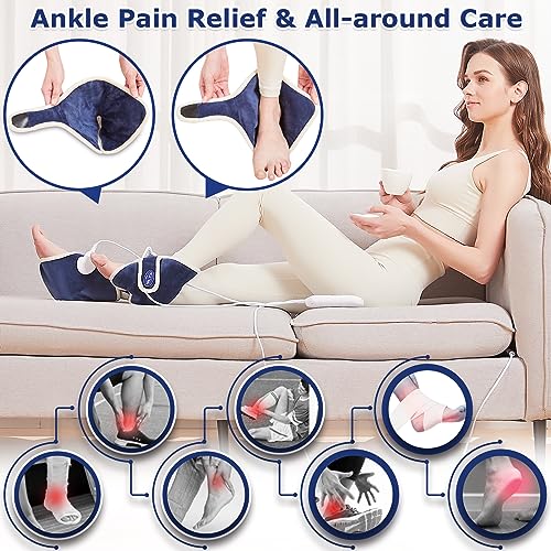 CAMECO 1 Pair Heating Pad for Feet, Foot Heating Pad for Feet Neuropathy, Heated Foot Wraps for Pain Relief, Heated Foot Braces for Plantar Fasciitis | 0-90Min Auto-Off | One Size Fits Most