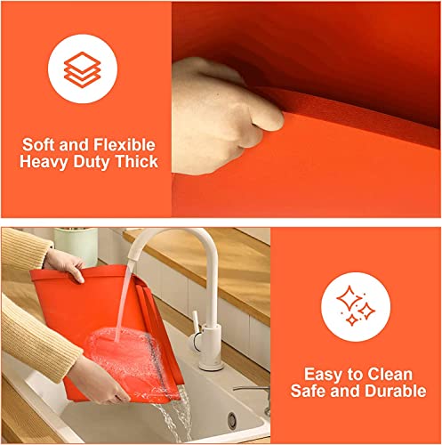 17" Griddle Mat Silicone for Blackstone, Griddle Silicone Protective Mat Cover,Heavy Duty Food Grade Silicone Grill Cover,Protect Your Grill from Rodents,Insects,Debris and Rust(Orange 17inch)