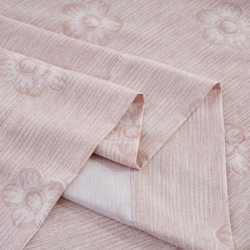 Flower Bed in a Bag 6 Pieces Twin size Blue Gray Floral Comforter Sheet Set Soft Microfiber Lightweight Summer Bed Set (1 Comforter 2 Pillow Shams 1 Flat Sheet 1 Fitted Sheet 1 Pillowcases)