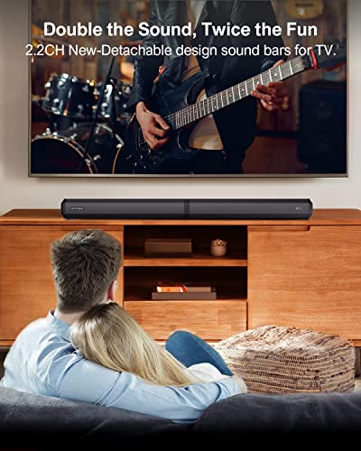 ULTIMEA 4.1ch Sound Bar for Smart TV with Dolby Atmos, 2-in-1 Bluetooth 5.3 Soundbar for TV with Subwoofer, 280W Peak Power, 3 EQ Modes TV Soundbar, Bass Boost, HDMI eARC, Apollo S60 Detachable Series
