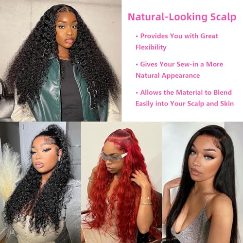 Rovess 613 Deep Wave Lace Front Wig Human Hair HD Transparent Lace Frontal Wig Human Hair 200% Density 13X6 Blonde Lace Front Wigs Human Hair Pre Plucked With Baby Hair Wigs for Women Blonde 24 Inch