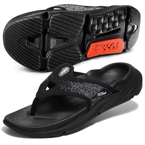 PCSsole Plantar Fasciitis Sandals for Women - High Arch Support Flip Flops with Comfort Cushion & Rubber Sole - Recovery Thong Orthotic Sandals for Foot Pain - Flat Feet - Arch Pain - Heel Pain