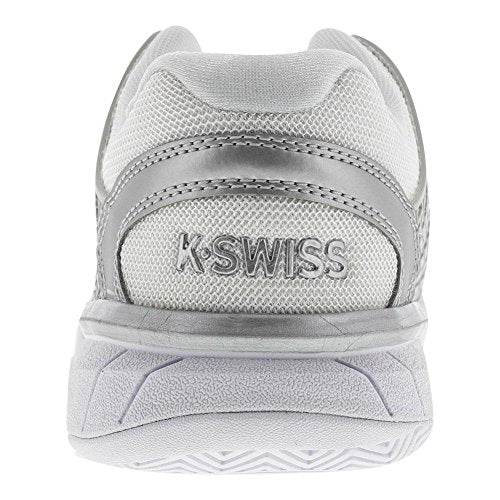 K-Swiss Women's Hypercourt Express Tennis Shoe, White/Silver, 11 M
