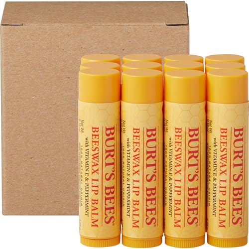 Burt's Bees Lip Balm Stocking Stuffers, Moisturizing Lip Care Christmas Gifts, Tropical - Pineapple, Berry Agua Fresca, Dragon Fruit Lemon and Coconut and Pear, Natural Origin Treatment (4-Pack)