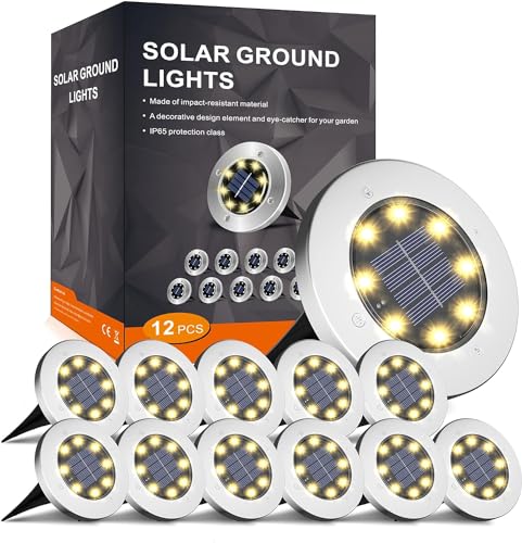 INCX Solar Lights for Outside,4 Pack Solar Lights Outdoor Waterproof, Solar Garden Lights Landscape Lighting for Lawn Yard Deck Driveway Walkway White