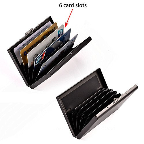 EASTNIGHTS Credit Card Holder Stainless Steel Credit Card Case Metal ID Card Holder RFID Wallets Business Card Holder for Women or Men