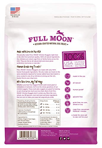 Full Moon Chicken Nuggets Healthy All Natural Dog Treats Human Grade Made in USA 12 oz