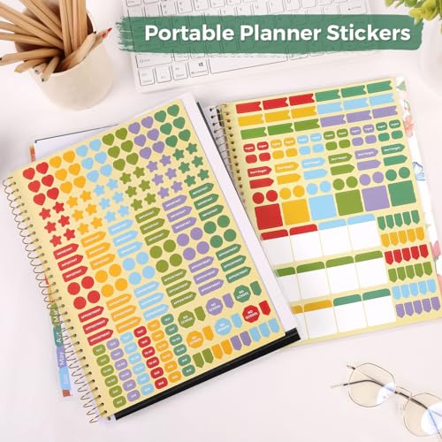 Skydue Teacher Planner 2024-2025 Academic Year, Jul. 2024 - Jun. 2025, 8.5" x 11", Lesson Plan Book with Monthly Tabs, Durable Spiral Bound, 4 Sheets Planner Stickers, 7 Other Functional Pages Black