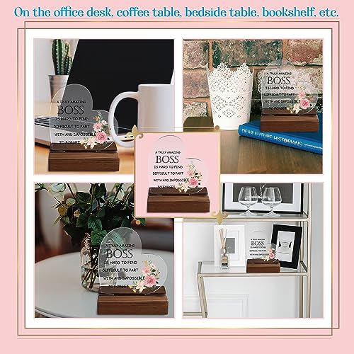 Boss Appreciation Gifts, Gift for Boss Leaving Job, Thank You Boss Gifts for Women, Boss Plaque Gifts, New Boss Gifts for Her, Him, Boss Christmas Birthday Gifts for Women, Boss Office Decor ZXZ1