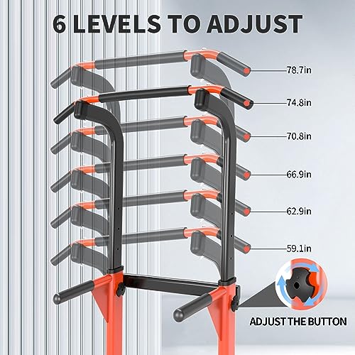 Z ZHICHI Pull Up Dip Station For Home Gym Strength Training Fitness Workout Station Chin-Ups Push-Ups Pull-Ups Dip-Ups 330LBS T055CDN