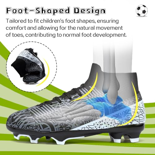 Kids Soccer Cleats Boys Girls Football Cleats Youth Baseball Cleats Zapatos de Futbol Para Niños Athletic Outdoor Soccer Shoes High Top Football Shoes indoor soccer Professiona Training Football Boots