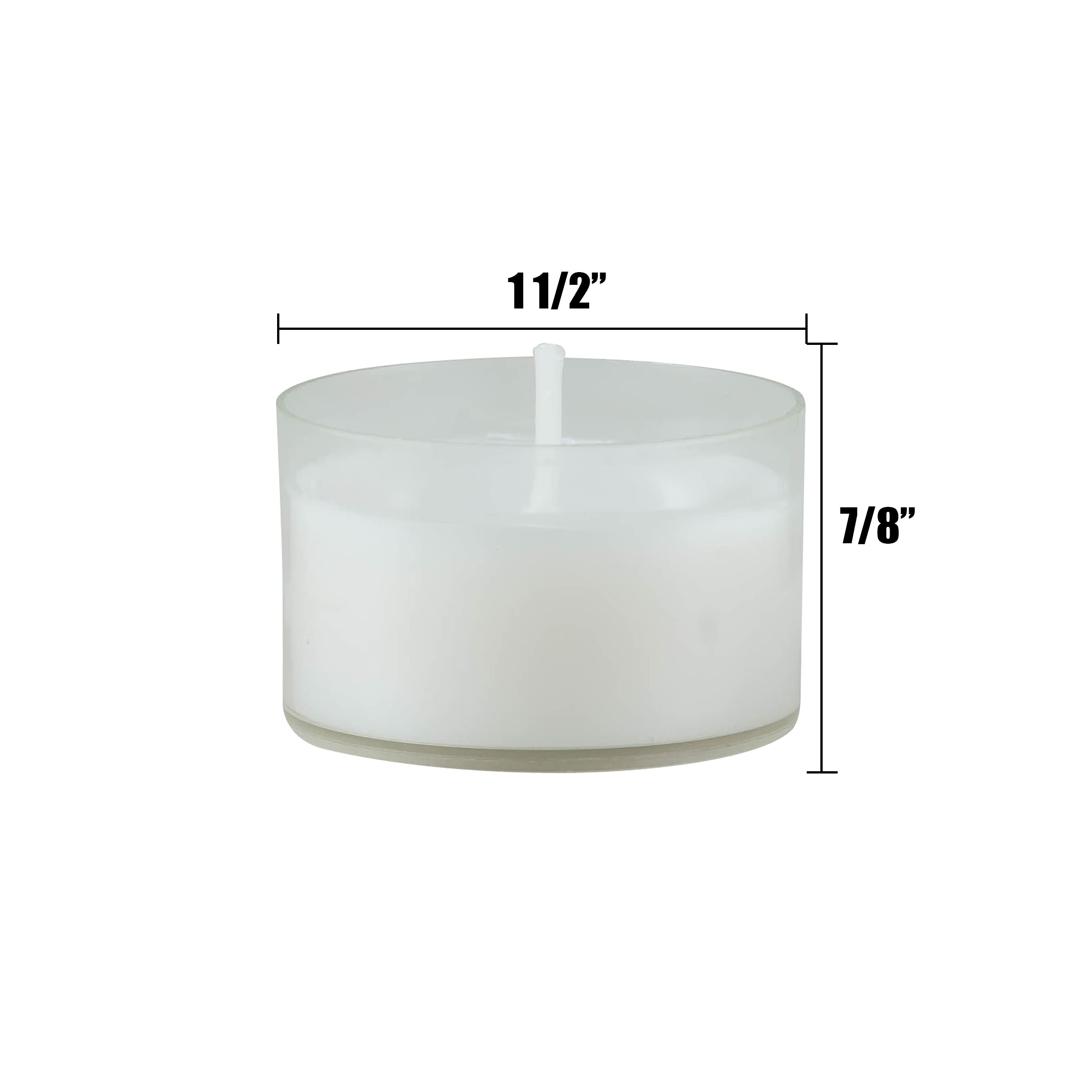 Stonebriar Bulk 96 Pack Unscented Smokeless Long Burning Clear Cup Tea Light Candles with 6 to 7 Hour Extended Burn Time