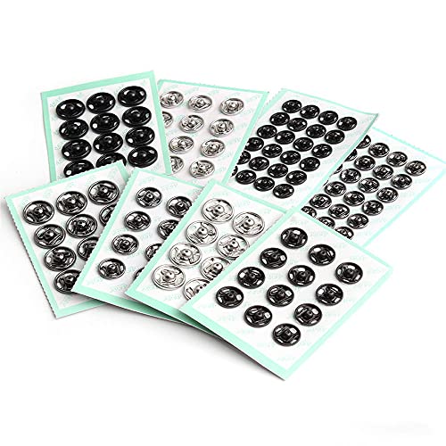 Mini Button Buckle Invisible Metal Snap Buttons Fasteners Press Studs Buttons for Sewing Clothing(Black,6mm)
