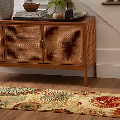 Mohawk Home Alexa Ornamental Floral Medallion 2' x 8' Area Rug - Perfect for Living Room, Dining Room, Office