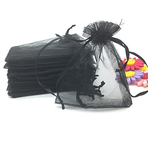 ANSLEY SHOP 50PCS 12x16 Inches Organza Gift Bags with Drawstring Gift Packaging Big Bags (Navy Blue)