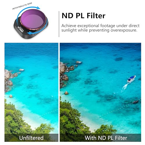 STARTRC Filter Kit for DJI Mini 4 Pro - 4 Pack ND/PL8 ND/PL16 ND/PL64 ND/PL256 Neutral Density Camera Lens Filter Sets Compatible with DJI Mini 4 Pro Drone Lens Accessory(Aluminum Version)