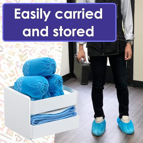 Buena Goods 100 Pack Extra Large Disposable Blue Boot and Shoe Covers - Indoor Reusable Shoe Covers Disposable - Non Slip Booties - Fits US Men's Size 14 and Women's 16 Size