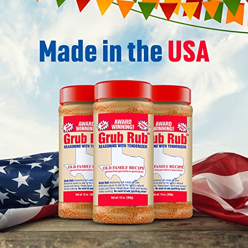 Grub Rub BBQ Blend – Award-Winning Seasoning Family Recipe For Smoking & Grilling Moist, Tender, Juicy Meats - Pork, Steak, Brisket, Seafood, Veggies & More