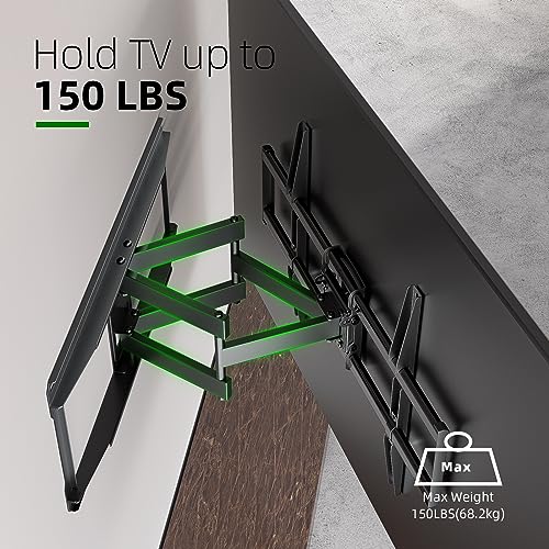 USX MOUNT Full Motion TV Wall Mount Fits for Most 26-55 Inch TVs 24" Extension Arm with Swivel Articulating Arm Rotation & Tilt, Corner Center Design TV Mount Bracket MAX VESA 400x400mm and 88lbs