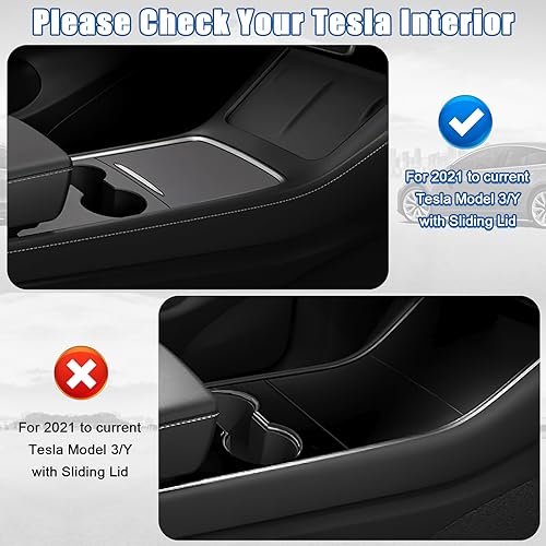 XINTUO 5Pcs Center Console Organizer Tray Compatible for Tesla Model 3 Model Y Accessories 2024 2023-2021 Armrest Hidden Drawer Storage Box Cup Holder [Not Compatible for Model 3 2024]