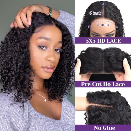 MOONYE 30 Inch Curly Lace Front Wig Human Hair 13x4 HD Transparent Lace Frontal Wig 200% Density Pre Plucked With Baby Hair Glueless Deep Curly Wigs Human Hair For Black Women Natural Color