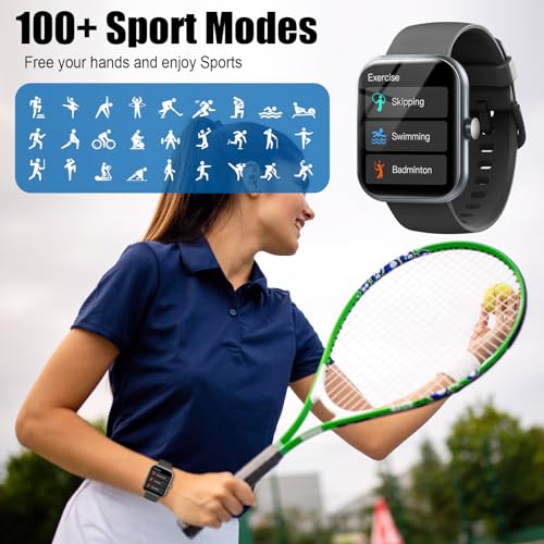 Smart Watch for Men Women, 1.96" Fitness Tracker Running Watch (Answer/Make Call), IP68 Waterproof, Pedometer, Sleep/Step/Activity/Heart Rate Monitor, 110+ Sport Modes Smartwatch for Adroid iOS Phone