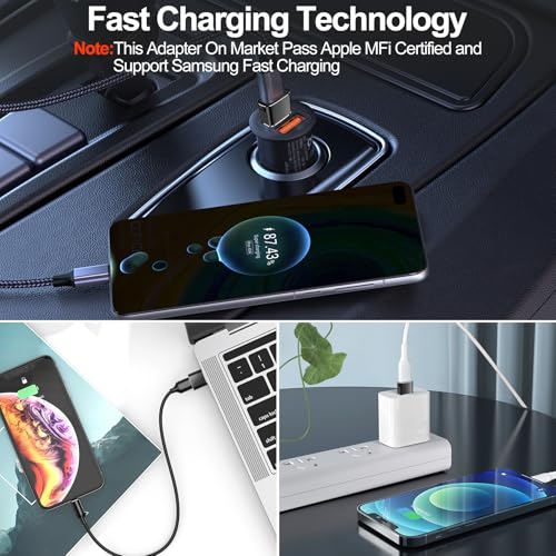 𝟒𝐏𝐚𝐜𝐤 𝐔𝐩𝐠𝐫𝐚𝐝𝐞𝐝 USB to USB C Adapter,Type-C Female to A Male Car Charger OTG Converter for Apple Watch Ultra 8 9 10,iPhone 16 15 14 13 Pro Max,Samsung S24,Nintendo Switch,AirPods,iPad,Car