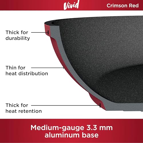 Ninja C28000 Foodi NeverStick Vivid 8-Piece Cookware Set with Lids, Nonstick, Durable & Oven Safe to 400°F, Cool-Touch Handles, Crimson Red