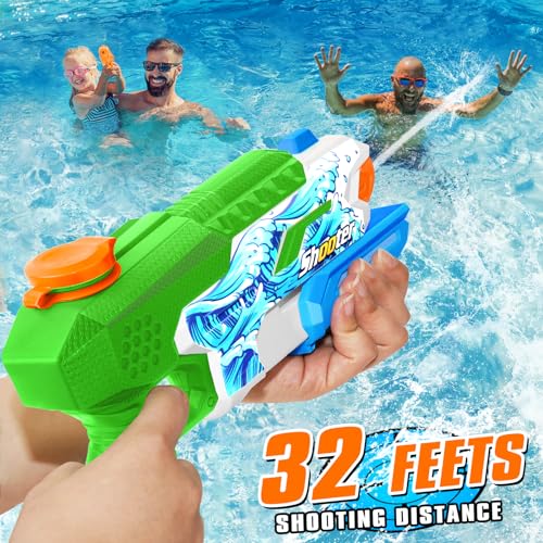 2 Pack Water Gun for Kids Adults: 600cc Squirt Blasters Super Water Gun Soaker with Long Range High Capacity for Boys Girls Summer Swimming Pool Beach Outdoor Water Fighting Play Toys Party Favors