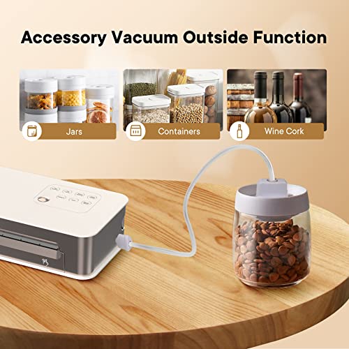 Vacuum sealer (automatic and manual optional), 9-in-1 multi-function dual-pump sealing mode, sous-vide, removable machine washable drip tray, durable silicone gasket, complete starter kit