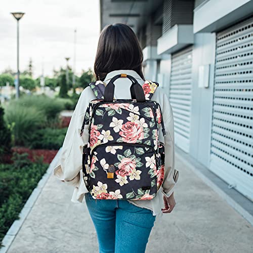 Hap Tim Travel Backpack Carry On Flight Approved, Laptop Backpack Women, Work Backpack Woman, Teacher Backpack, Pink（7651-PK）