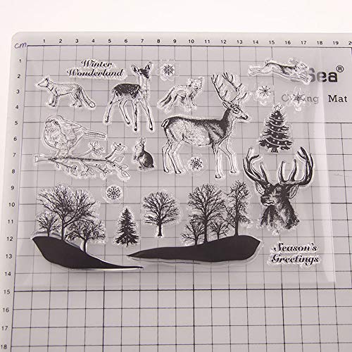 5.7 by 8.3 Inches Wine Bottle and Glasses Letters Clear Rubber Stamps for Scrapbooking Card Making Christmas Birthday Stamps (T1553)