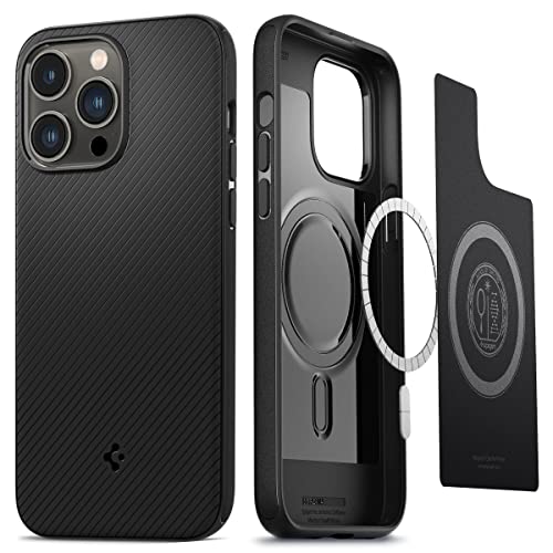 Spigen Mag Armor MagFit Designed for iPhone 14 Pro Max Case (2022) [Military-Grade Protection] Compatible with MagSafe - Matte Black