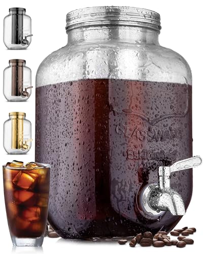 Zulay Premium Cold Brew Coffee Maker - 32oz Mason Jar With Leak-Proof Lid & Extra-Thick Glass - Fine-Mesh Stainless Steel Filter For Smooth Cold Brew & Iced Tea - Black