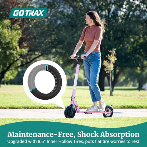Gotrax GXL V2 Electric Scooter for Adult, 8.5" Solid Tire Max 12 Mile 15.5Mph Speed Powered By 250W Motor, Foldable Commuting E Scooter for Adult Pink