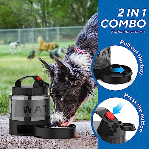 Dog Water Bowl Dispenser,Dog Water Bowl Travel for Hiking Dog Park Camping,56OZ Dog Water Dispenser with Pull-Out Travel Water Bowl for Dogs Travel Water Bowl Dispenser Pet Dog Water Bottle,BPA Free