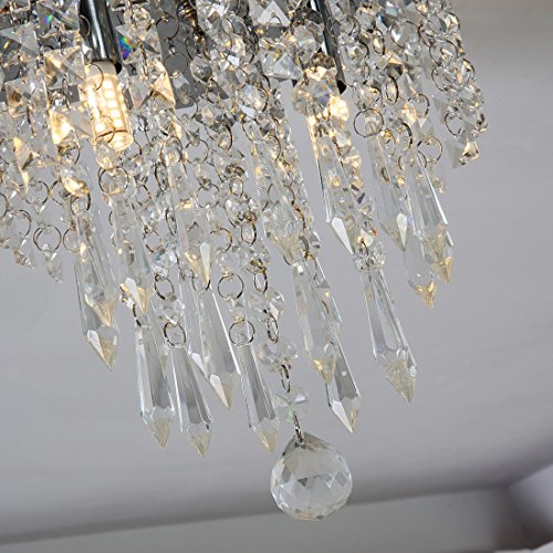 lifeholder Mini Chandelier, Crystal Chandelier Lighting, 2 Lights, Flush Mount Ceiling Light, H10.4'' x W8.66'' Modern Chandelier Lighting Fixture for Bedroom, Hallway, Bar, Kitchen, Bathroom