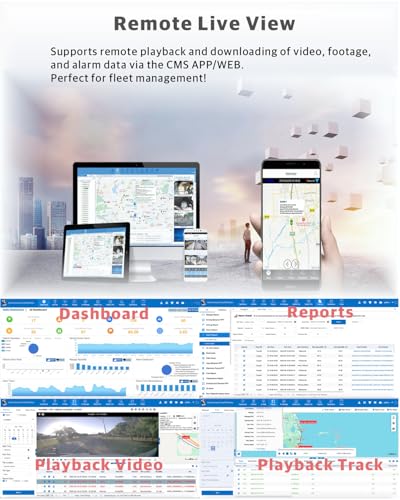 JOINLGO (1TB SSD Included) 4-CH GPS WiFi 1080P Vehicle Truck DVR Black Box Video Recorder Kit Live View on Phone/Web with 4pcs Waterproof IR Metal Car Camera Motion Detection for Fleet/RV/Bus