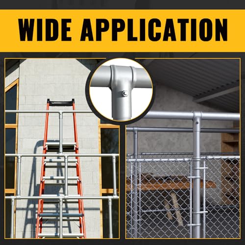 VIVIDA 1-3/8" x 1-3/8" End Rail Clamps 2 PCS, Chain Link Panel T Clamps, Galvanized Pipe T Connectors for 1-3/8" OD Pipe, Chain Link Fence Fittings