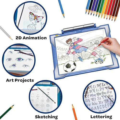 Crayola Light Up Tracing Pad - Blue, Tracing Light Box for Kids, Drawing Pad, Toys for Kids, Holiday Gift for Boys & Girls, Ages 6, 7, 8