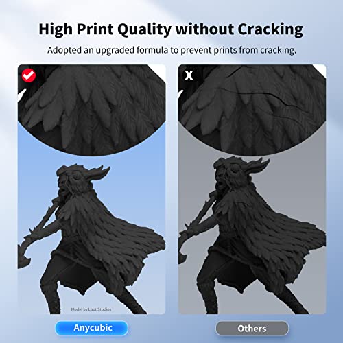 ANYCUBIC Water Washable 3D Printer Resin, 405nm High Precision UV-Curing 3D Resin, Low Shrinkage Standard Photopolymer Resin for 8K Capable LCD DLP Resin 3D Printer Printing (Black, 1000g)