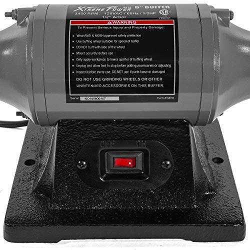 XtremepowerUS 6-Inch Electric Polisher Benchtop Buffer Grinder Motor Polishing Grinder Machine Dual Buffer