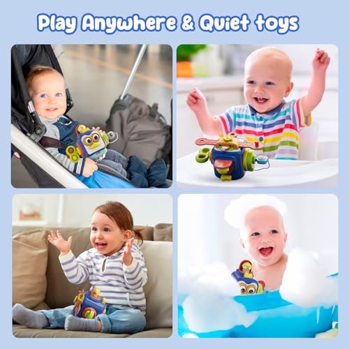 OSIMILY Montessori Toys for 1 Year Old, Sensory Toys for Toddlers 1-3, Travel Activities Busy Cube, Baby Gifts for 12 18 Month, Motor Skills Educational Learning Toys (Blue)